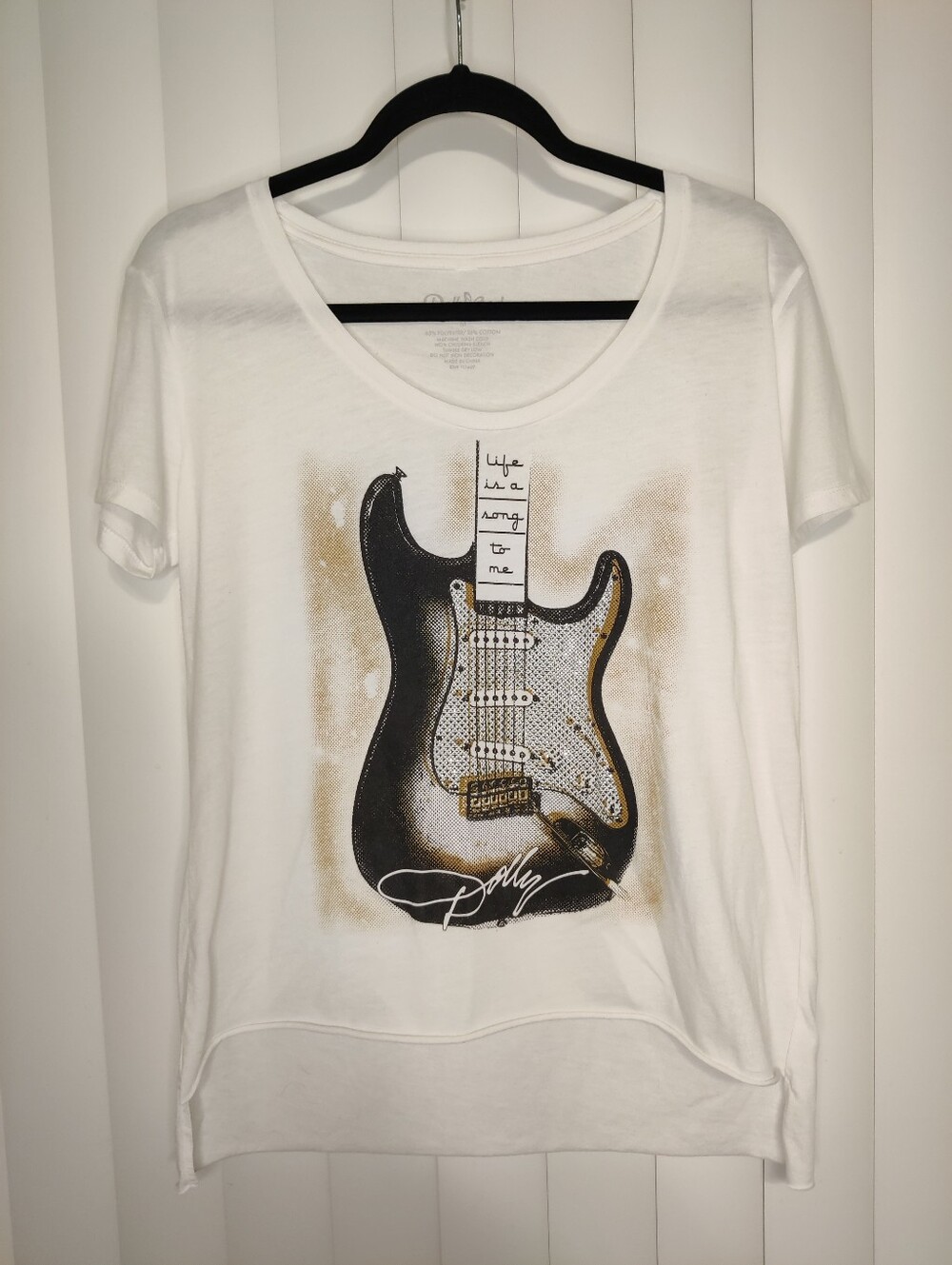 Dollywood White Short Sleeve Graphic Tee
